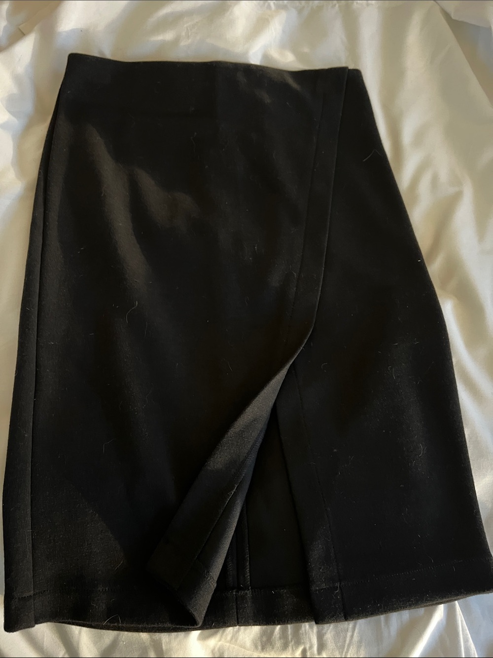 LOFT Black Midi Wrap Pencil Skirt
